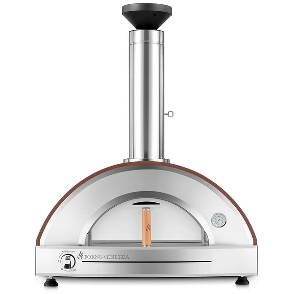 Forno Venetzia Pronto 225 Natural Gas Hybrid Pizza Oven in cappuccino