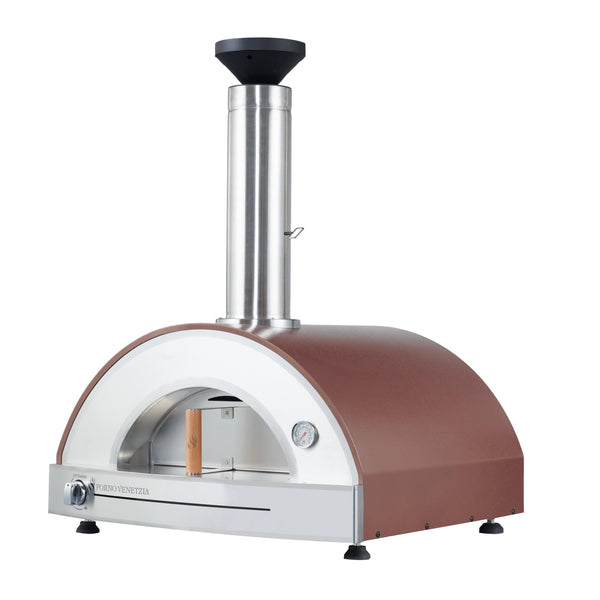 Forno Venetzia Pronto 225 Natural Gas Hybrid Pizza Oven in cappuccino