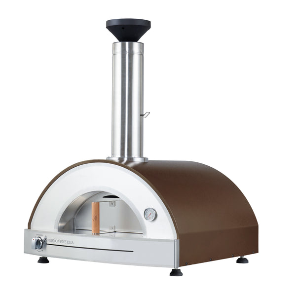 Forno Venetzia Pronto 225 Natural Gas Hybrid Pizza Oven in copper