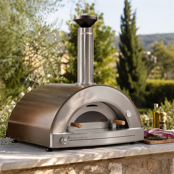 Forno Venetzia Torino 225 Propane Hybrid Pizza Oven in copper